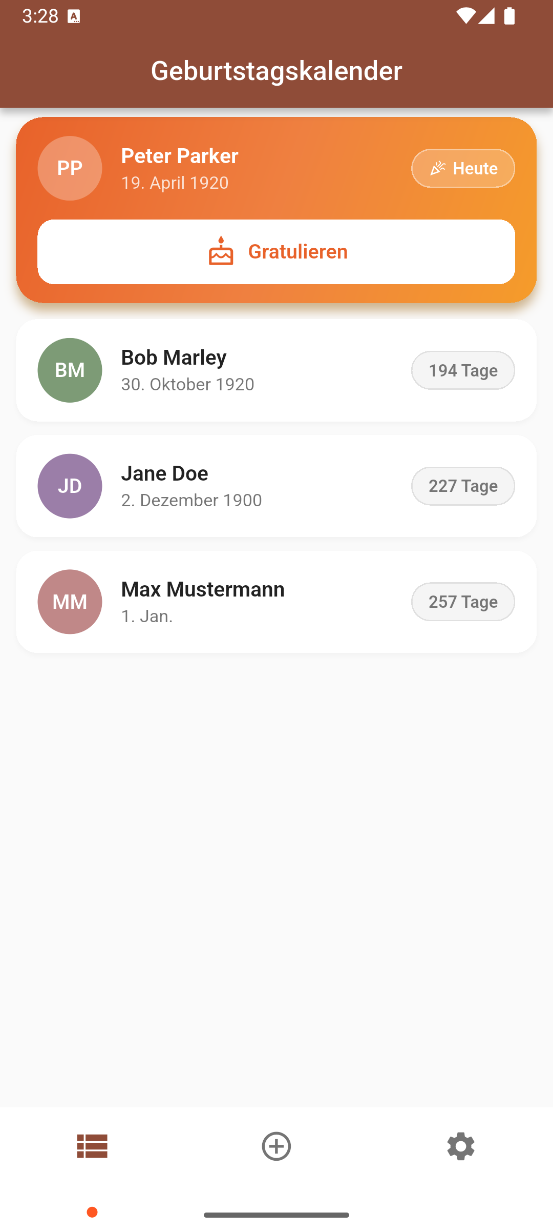 Geburtstagskalender App